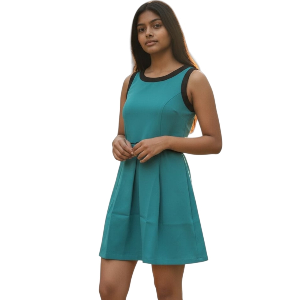 Taylor And Company Juana Mini Dress Teal Size Medium